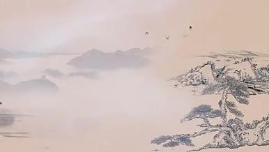 水墨中国风山水背景视频视频的预览图